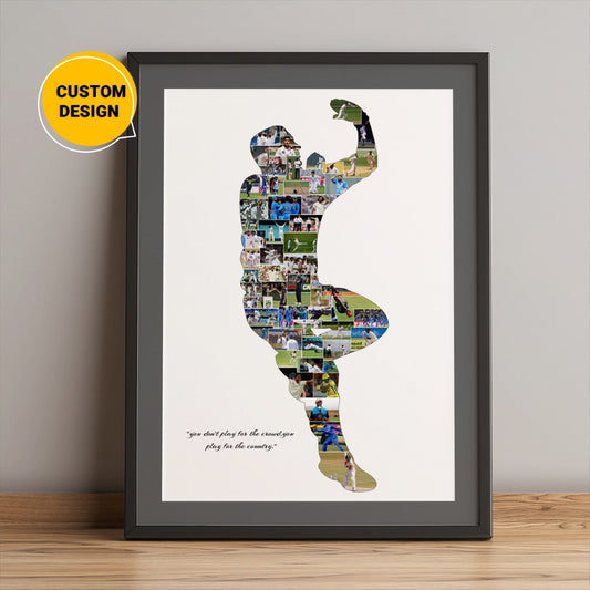 Personalized cricket photo collage - Unique cricket gift ideas for fans