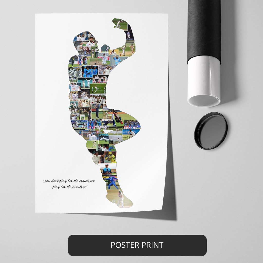 Customized cricket ball gift - Personalized cricket artwork on canvas