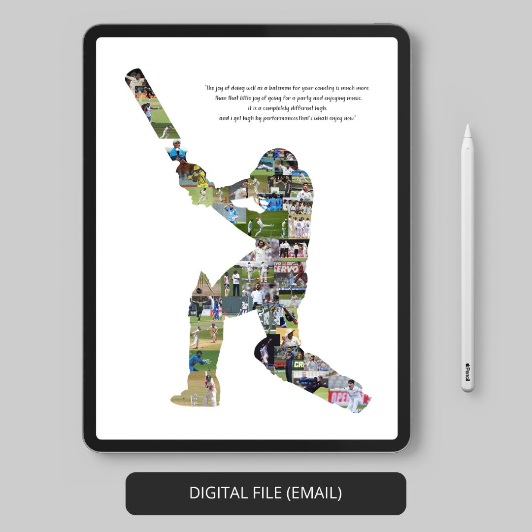 Cricket Wall Art - Custom Photo Collage for Cricket Lovers