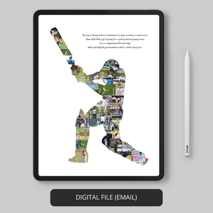 Cricket Wall Art - Custom Photo Collage for Cricket Lovers