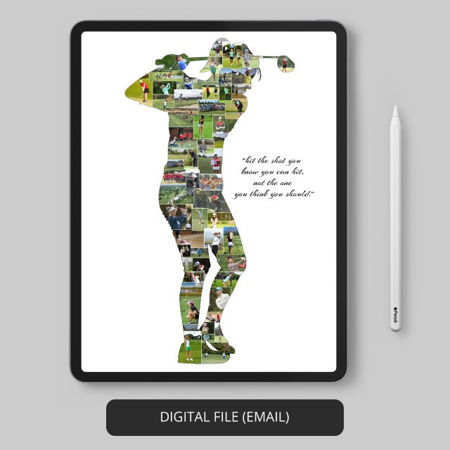 Golf Gift for Women - Customized Golfing Photo Collage for Ladies