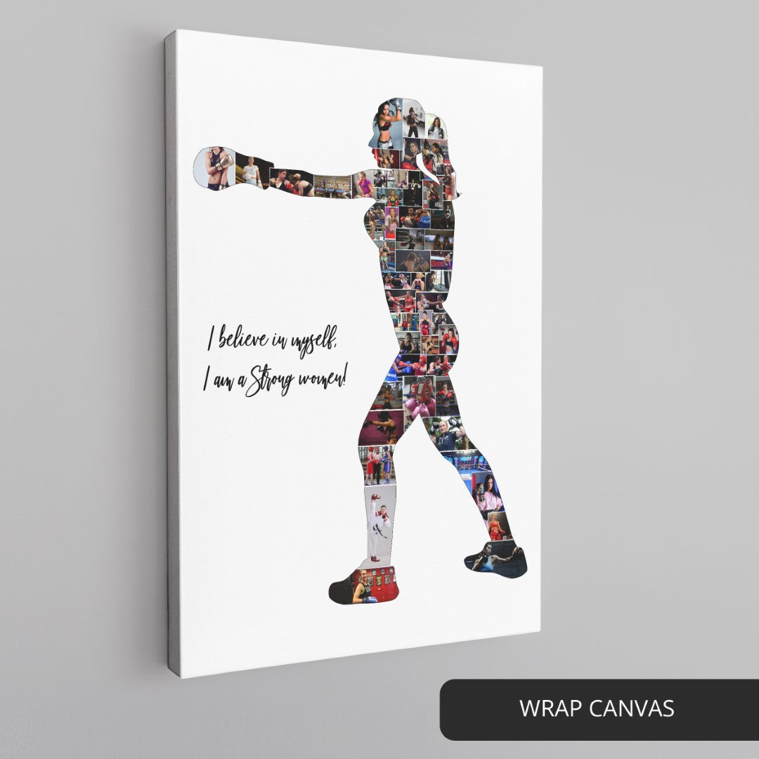 Boxing-Themed Photo Collage: Perfect Gift for Him and Boxing Enthusiasts