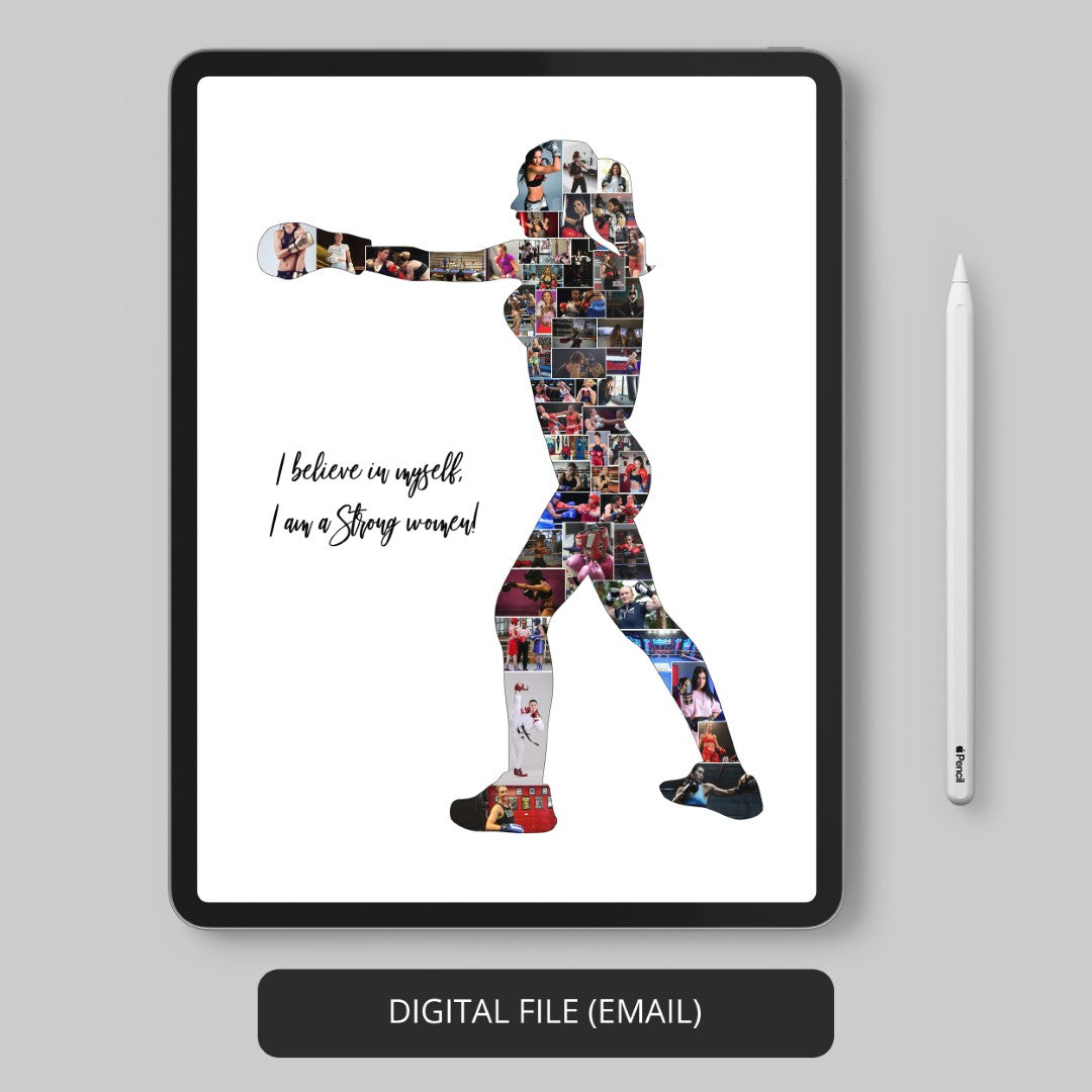 Memorable Boxing Gift: Customizable Photo Collage for Boxing Lovers and Fans