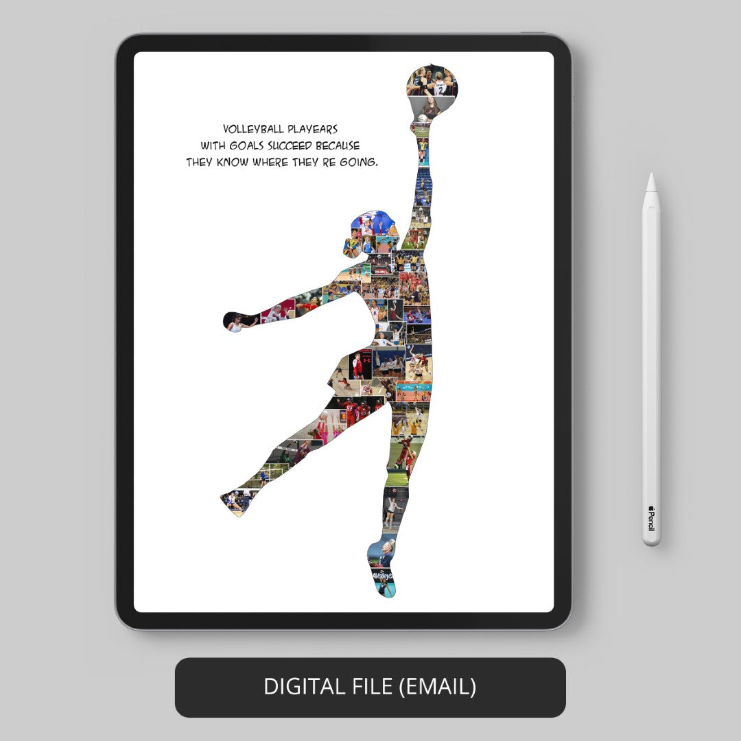 Female Volleyball Player - Personalized Photo Collage for Women Athletes