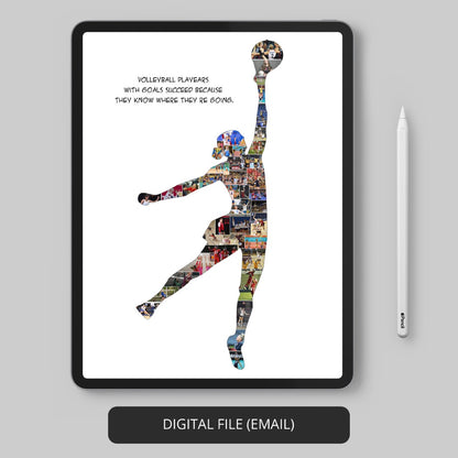 Female Volleyball Player - Personalized Photo Collage for Women Athletes