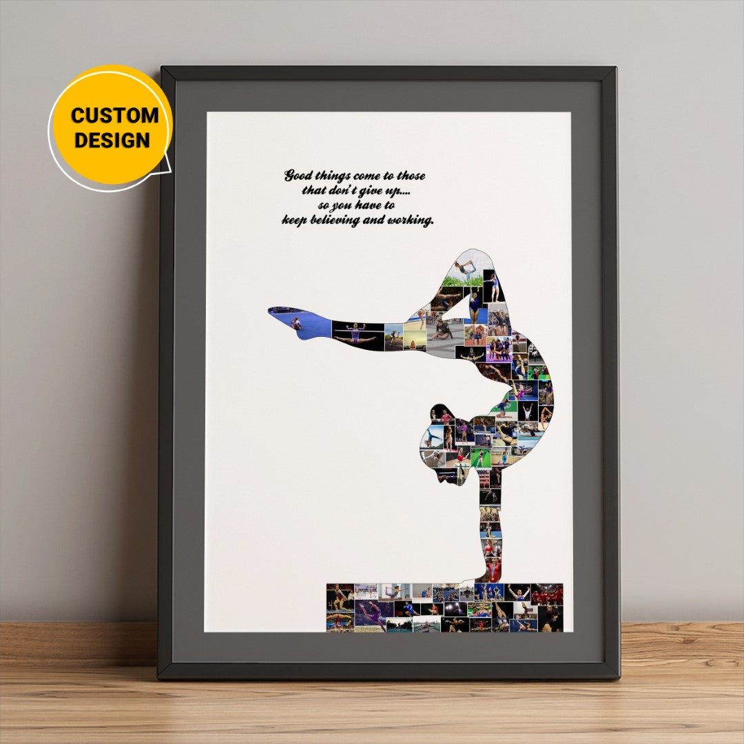 Personalized Gymnastics Photo Collage: Gymnastic Coach Gift Ideas and Unique Gymnastic Gifts