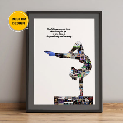 Personalized Gymnastics Photo Collage: Gymnastic Coach Gift Ideas and Unique Gymnastic Gifts