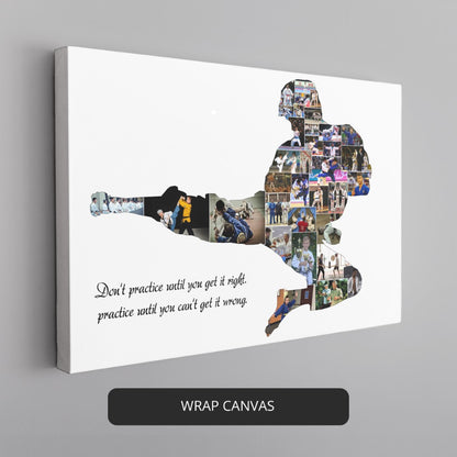 Karate Gifts for Him - Personalized Photo Collage with Karate Inspired Artwork