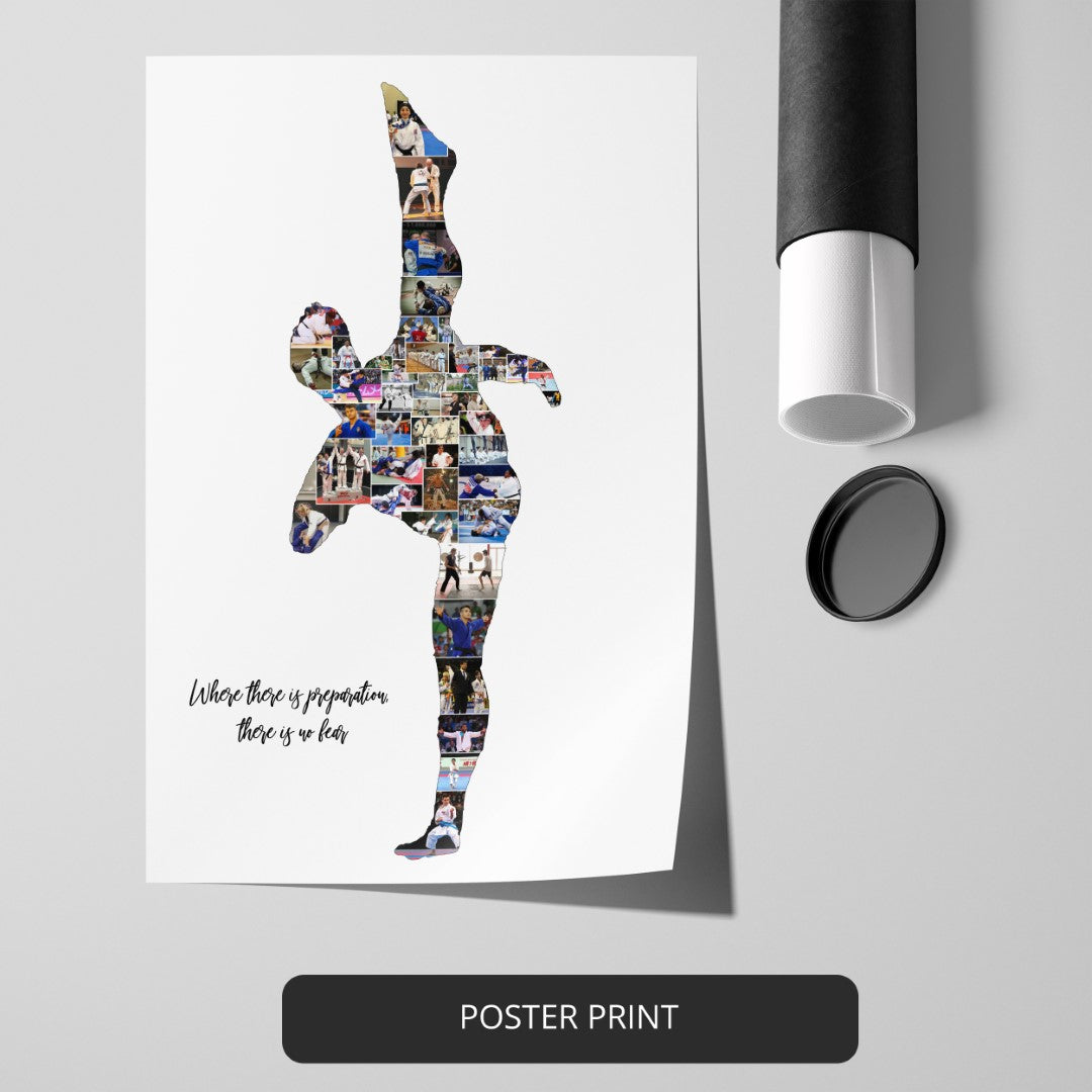 Unique Karate Artwork: Personalized Photo Collage for Karate Enthusiasts