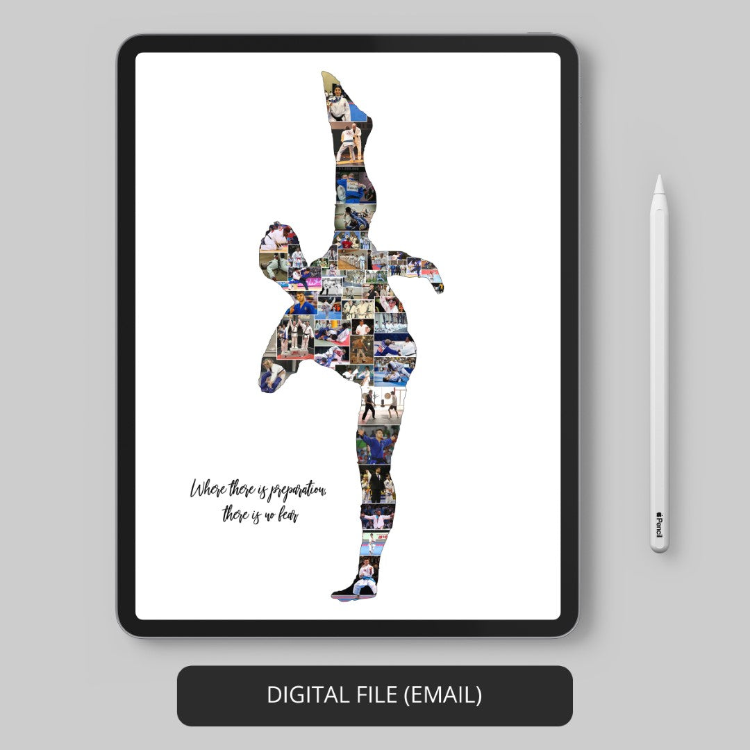 Celebrate His Passion: Personalized Karate Gift with Custom Photo Collage