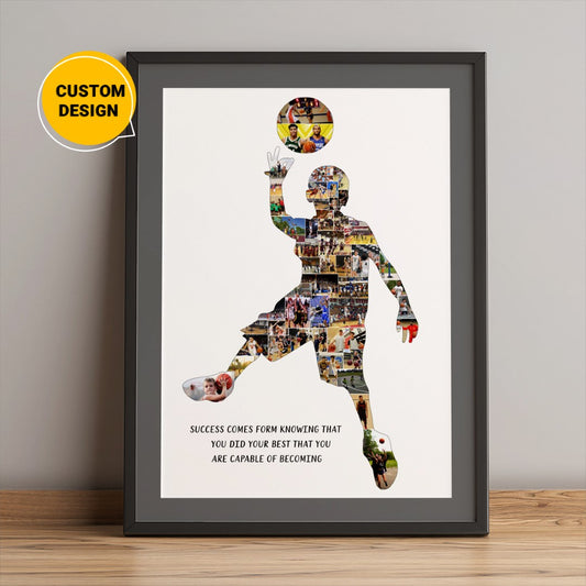 Personalized photo collage - Christmas gifts for basketball players
