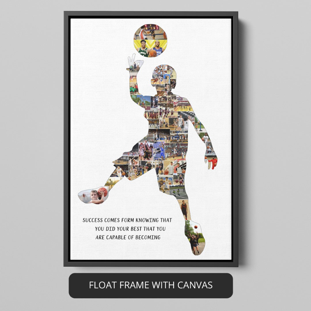 Basketball wall decor - Customized photo montage