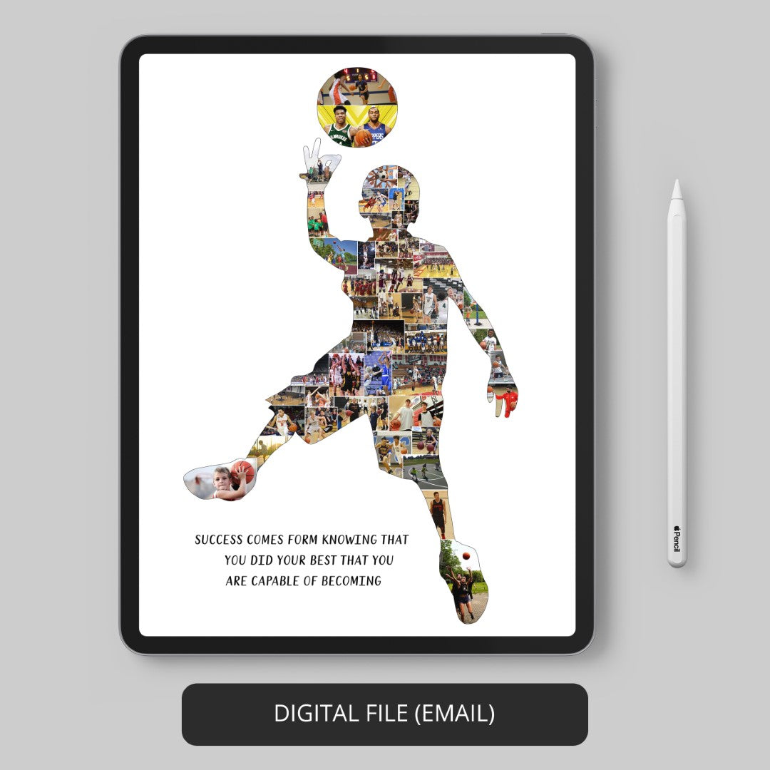 Basketball bedroom decor - Personalized sports collage
