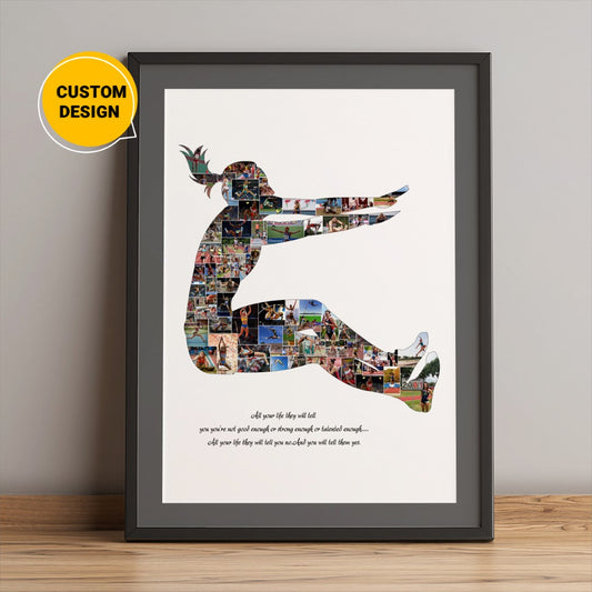Personalized Olympic Long Jump Female Photo Collage - Stunning Long Jump Pictures
