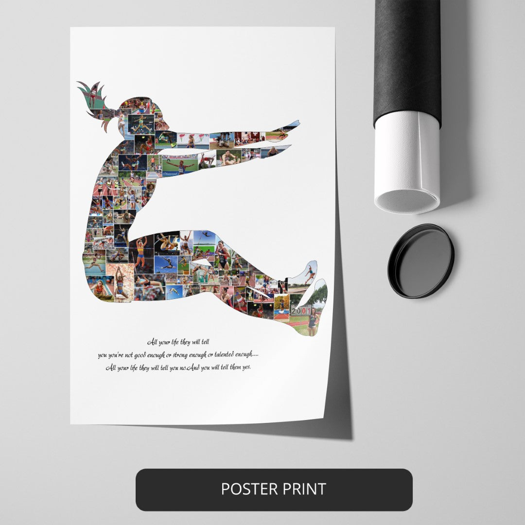 Female Long Jump Art - Customizable Photo Collage for Long Jump Enthusiasts