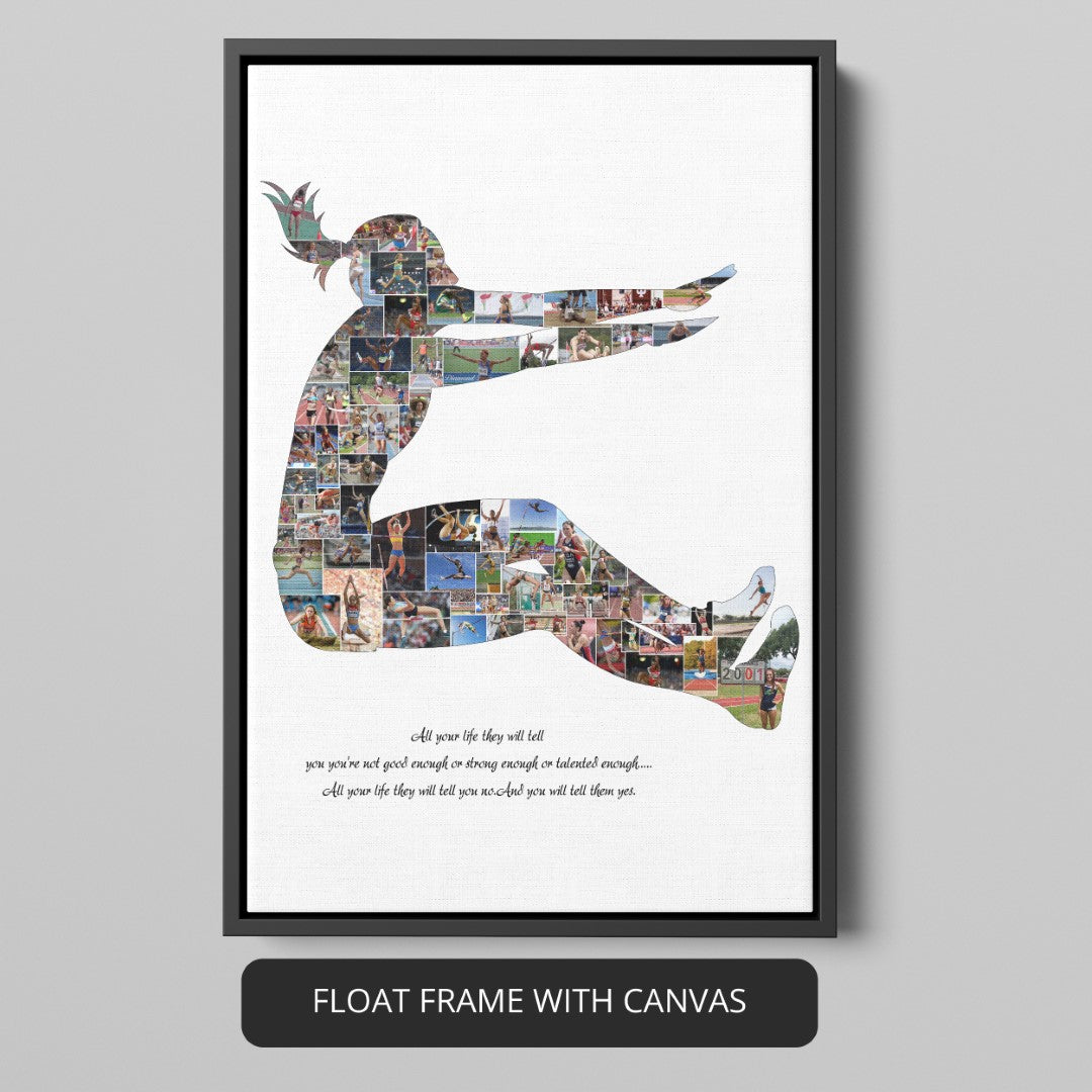 Inspiring Female Long Jump Pictures - Artful Collage for Long Jump Sport Fans