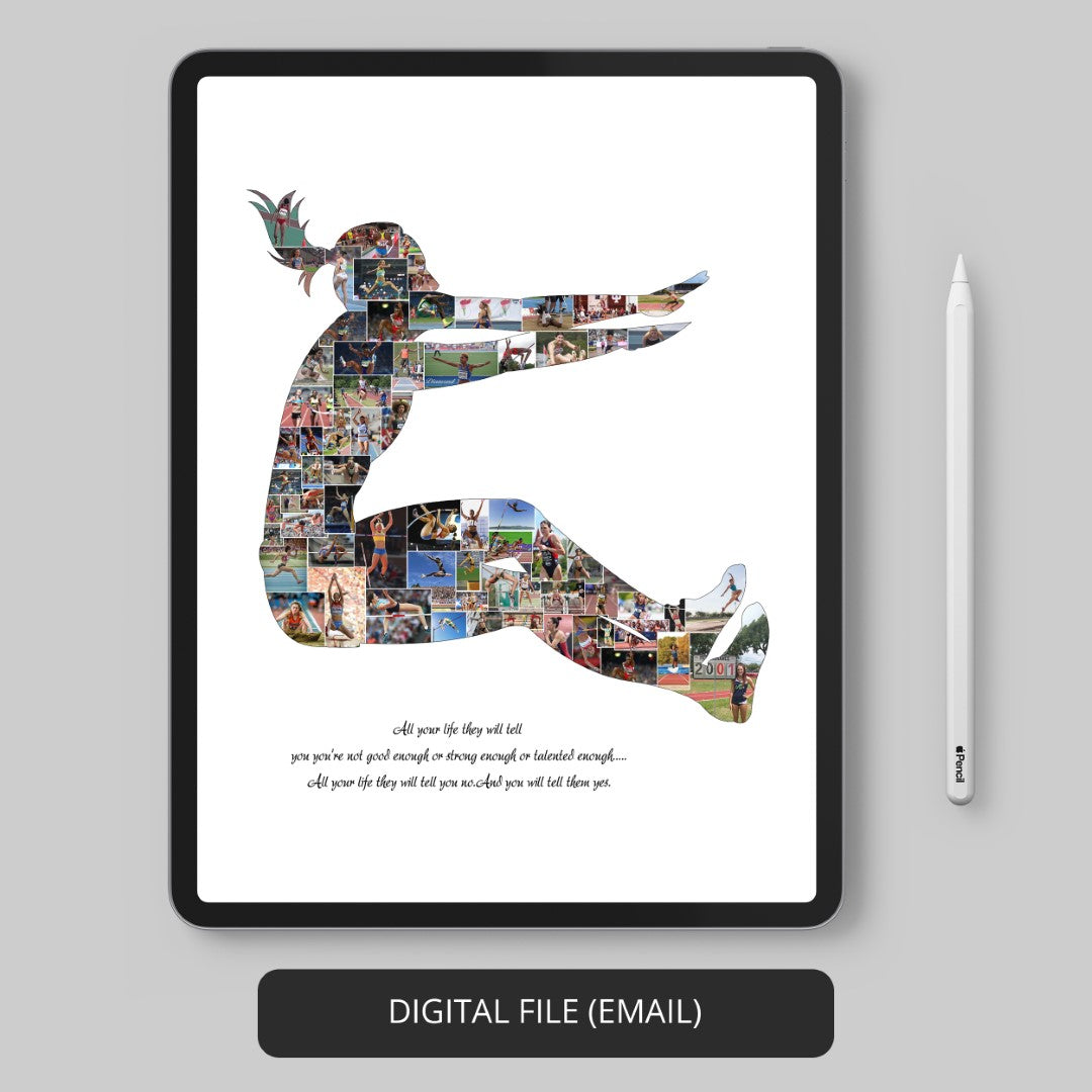 Gifts for Her - Personalized Long Jump Photo Collage for Sports Enthusiasts