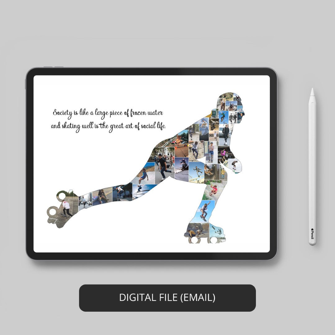 Ice Skating Picture Frame: Personalized Photo Collage Gift
