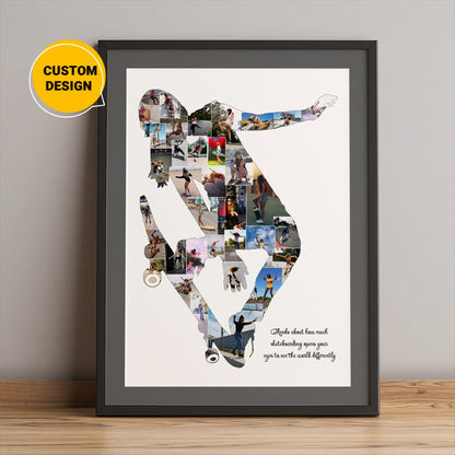 Personalized Skateboard Themed Photo Collage - Unique Gift for Skateboarders