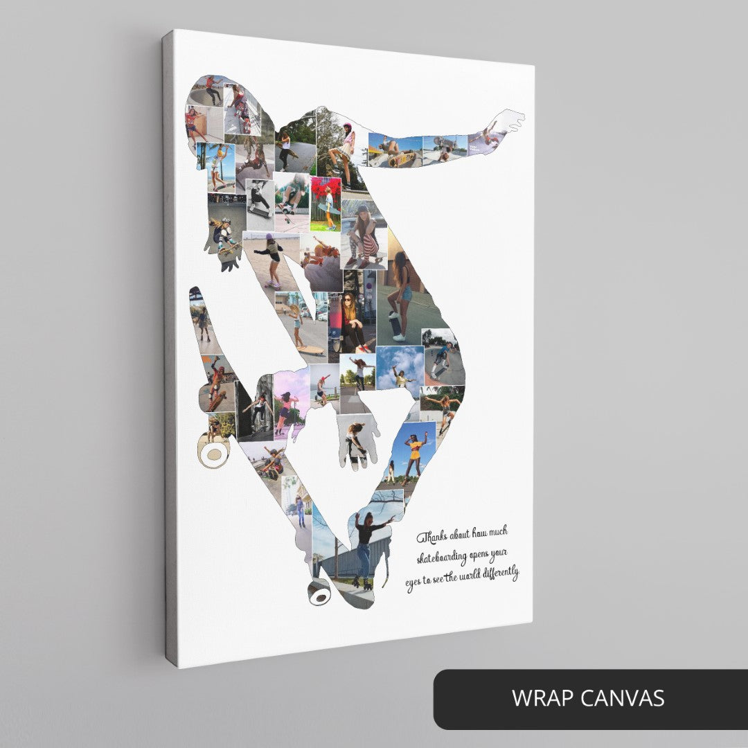 Skateboard Gifts - Personalized Photo Collage for Skateboarding Enthusiasts