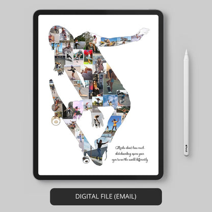 Gifts for Skateboarders - Personalized Skateboard Themed Photo Collage