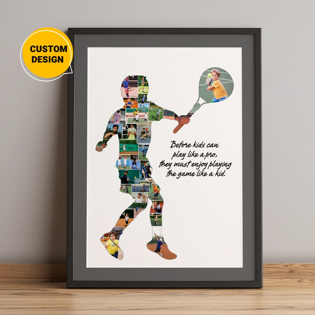 Personalized Tennis Photo Collage - Unique Tennis Gifts for Kids
