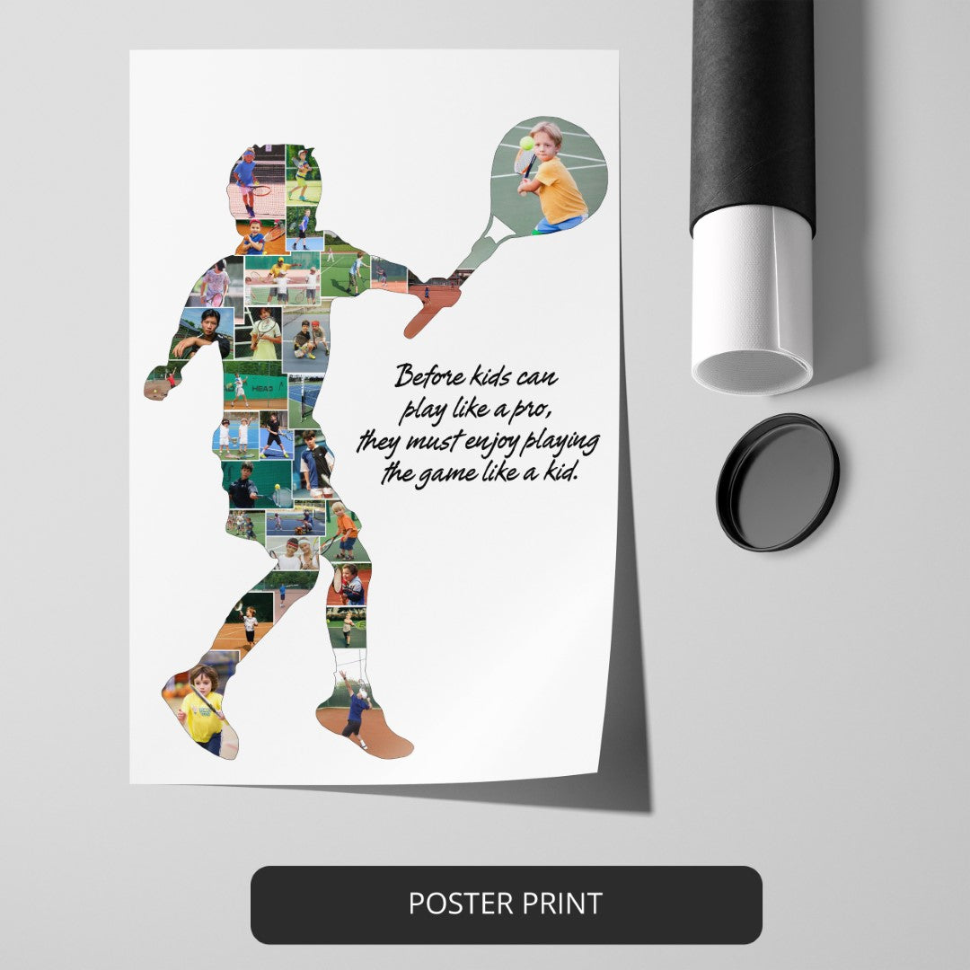 Tennis Themed Gifts - Customized Photo Collage for Tennis Enthusiasts
