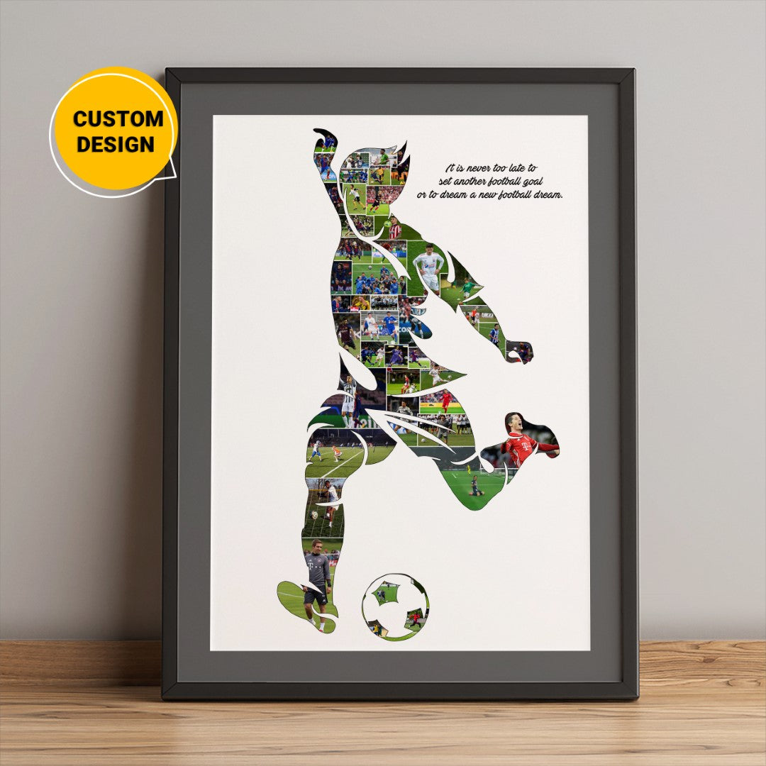 Custom Football Player Gift: Personalized Photo Collage"