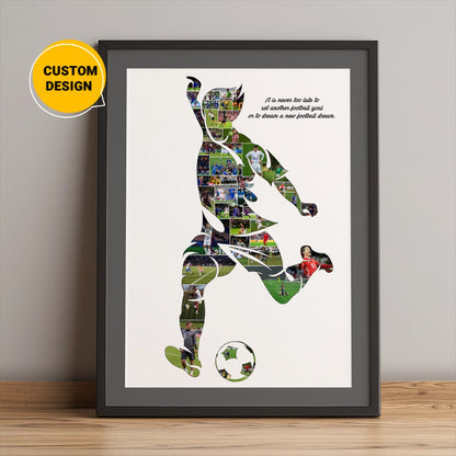 Custom Football Player Gift: Personalized Photo Collage"