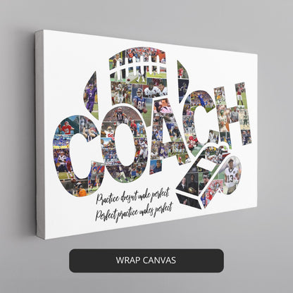 Football Coach Gift Ideas: Personalized Photo Collage - Perfect Wall Decor for Coaches