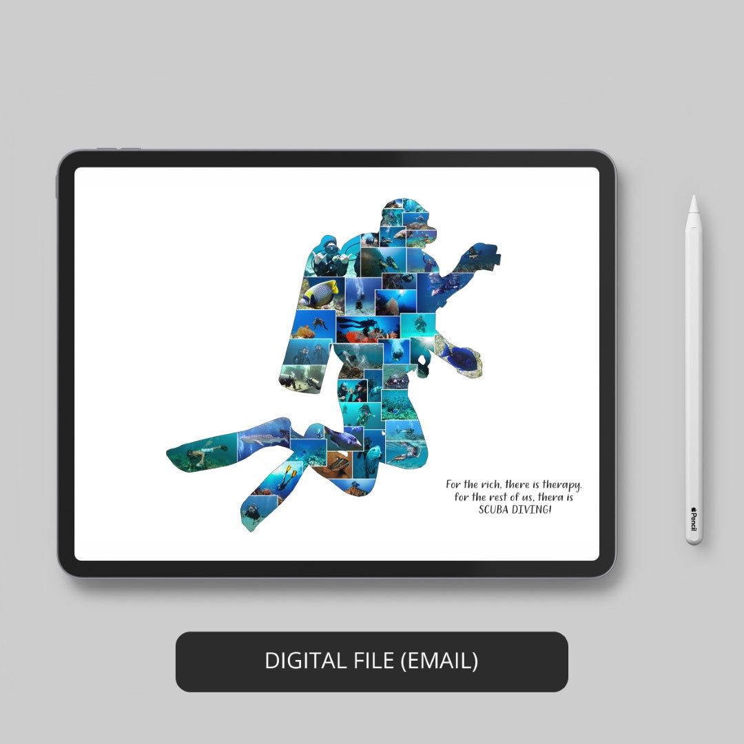 Dive into adventure with scuba diving artwork - Great gift for ocean lovers"
