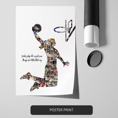 Unique Personalised Basketball Gifts - Customized Photo Collage
