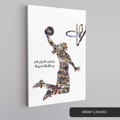 Basketball Gift Ideas - Personalized Photo Collage for Basketball Enthusiasts