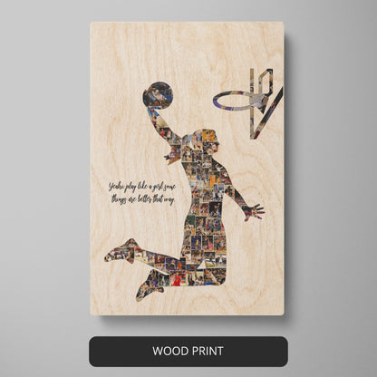 Basketball Decoration - Custom Photo Collage for Sports Lovers