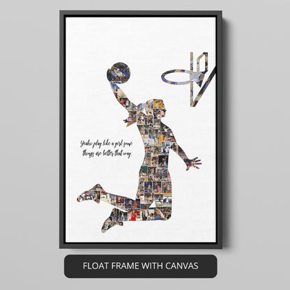 Basketball Bathroom Decor - Customized Photo Collage for Sports Enthusiasts