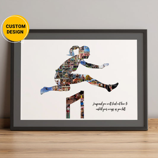 Personalized Jumping Gift: Custom Photo Collage for High Jump Enthusiasts