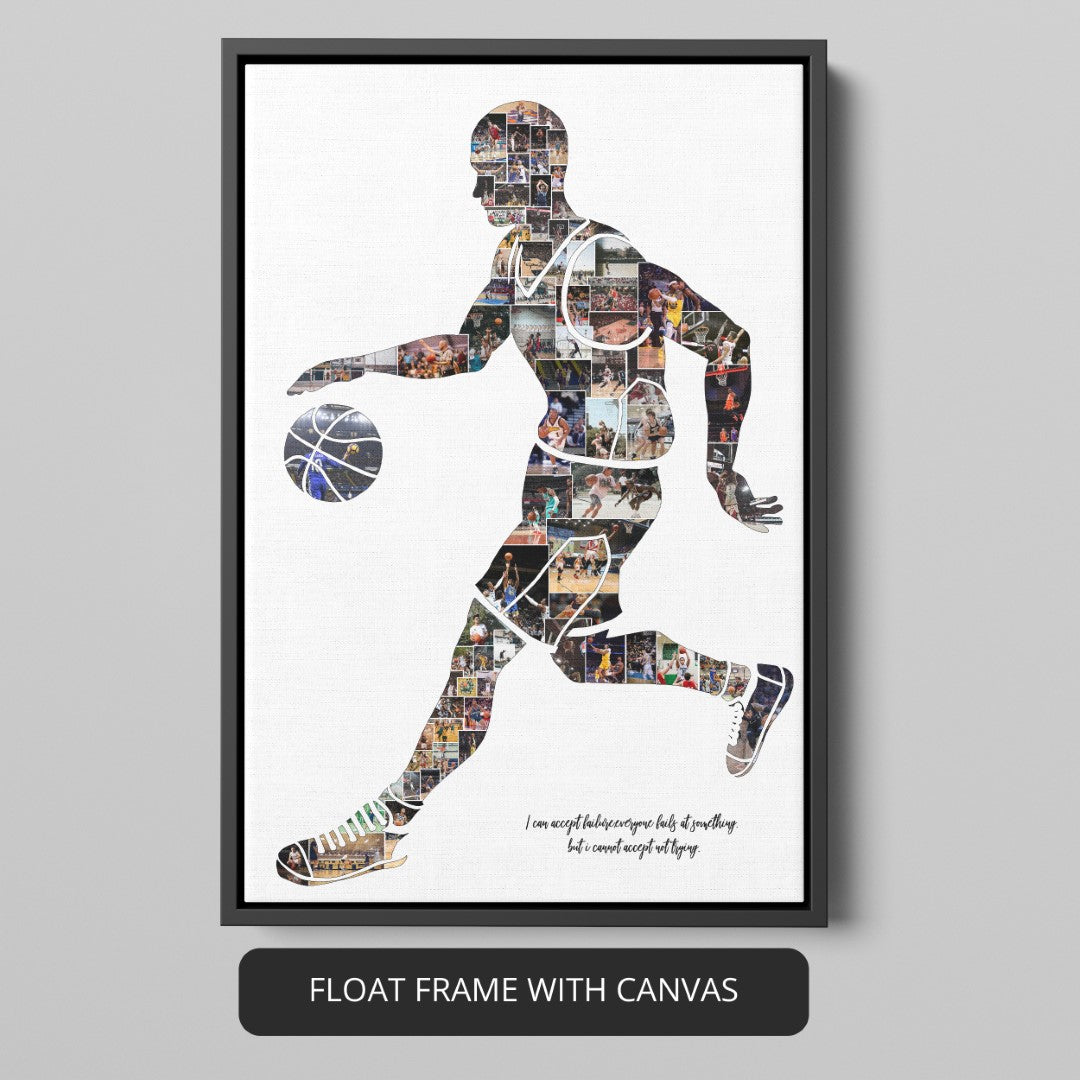 Show Appreciation with Coaches Gifts Basketball - Personalized Collage Basket