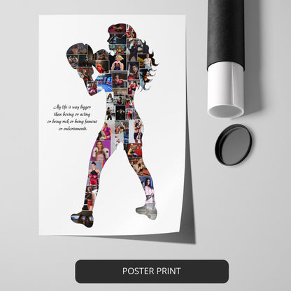 Boxing Collage: Customizable Photo Art for Boxing Enthusiasts