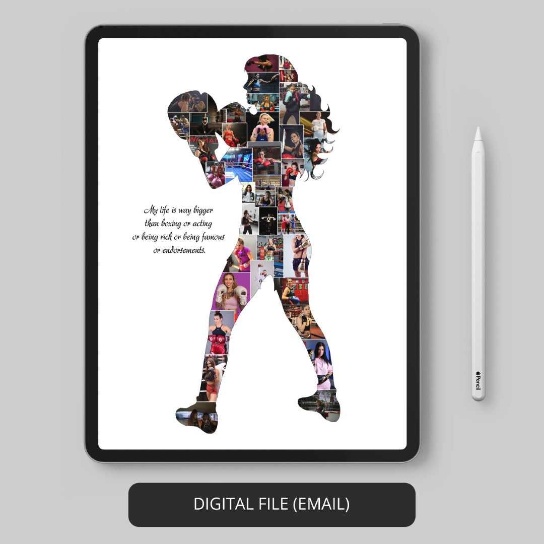 Boxer Decor: Personalized Boxing Collage - Stylish Gift for Boxing Fans