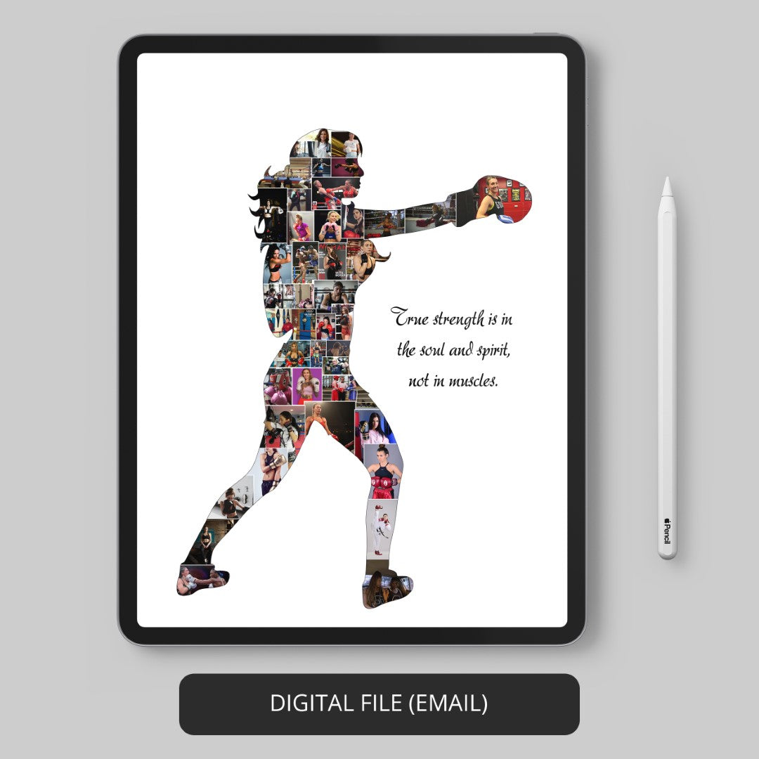Boxing-themed decor - Personalized boxing collage for boxing lovers