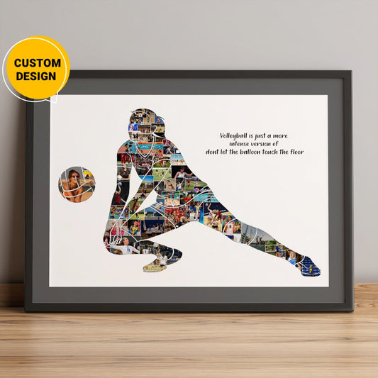 Personalized Volleyball Gifts: Custom Photo Collage for Volleyball Players