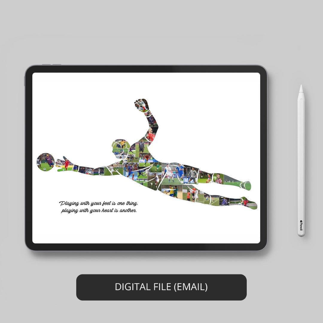 Gifts for a Goalkeeper - Personalized Football Collage