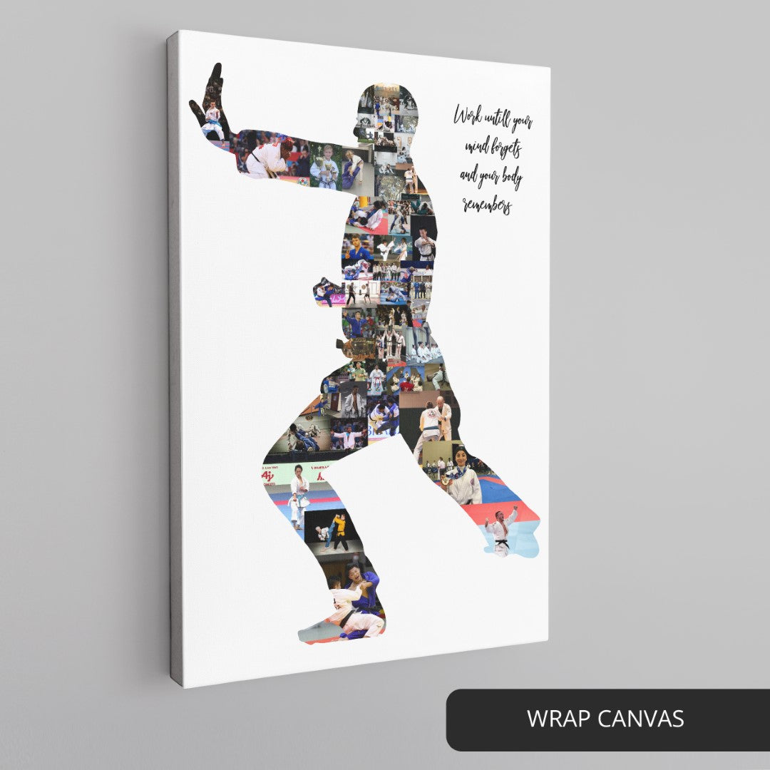 Karate gifts UK: Handcrafted personalized photo collage for karate lovers