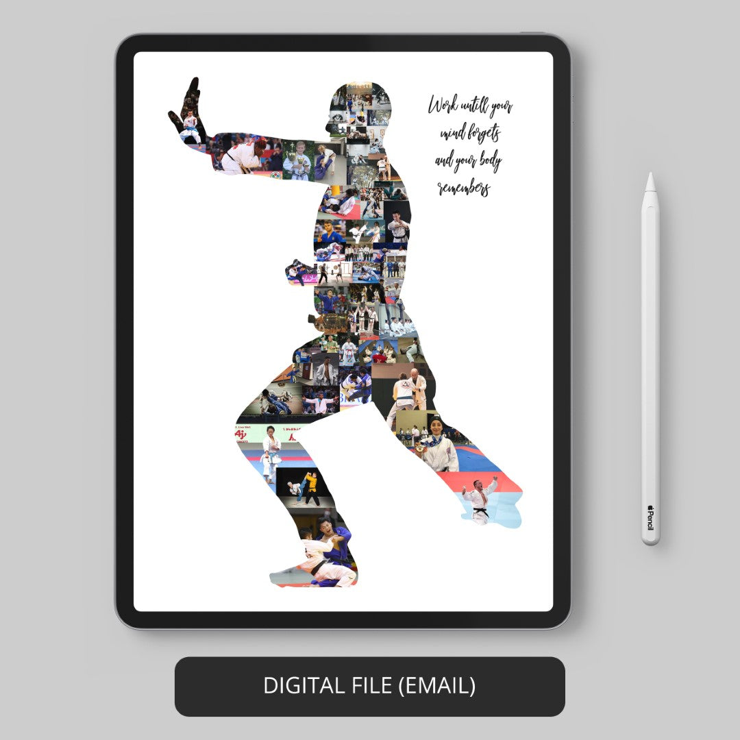 Enhance your space with karate decorations: Order a stunning photo collage artwork