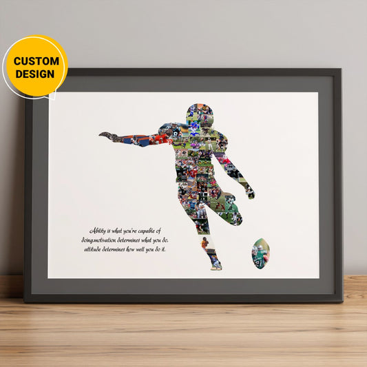 Personalized Rugby Photo Collage: The Perfect Rugby Gift Idea for Dad"