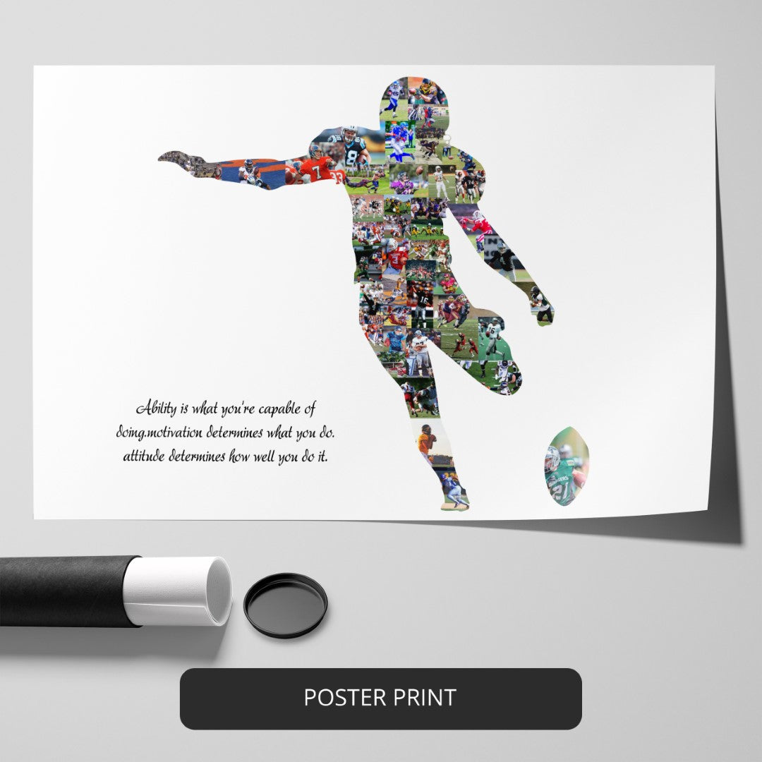 Custom Rugby Photo Collage: Ideal Coach Gift and Rugby Decor