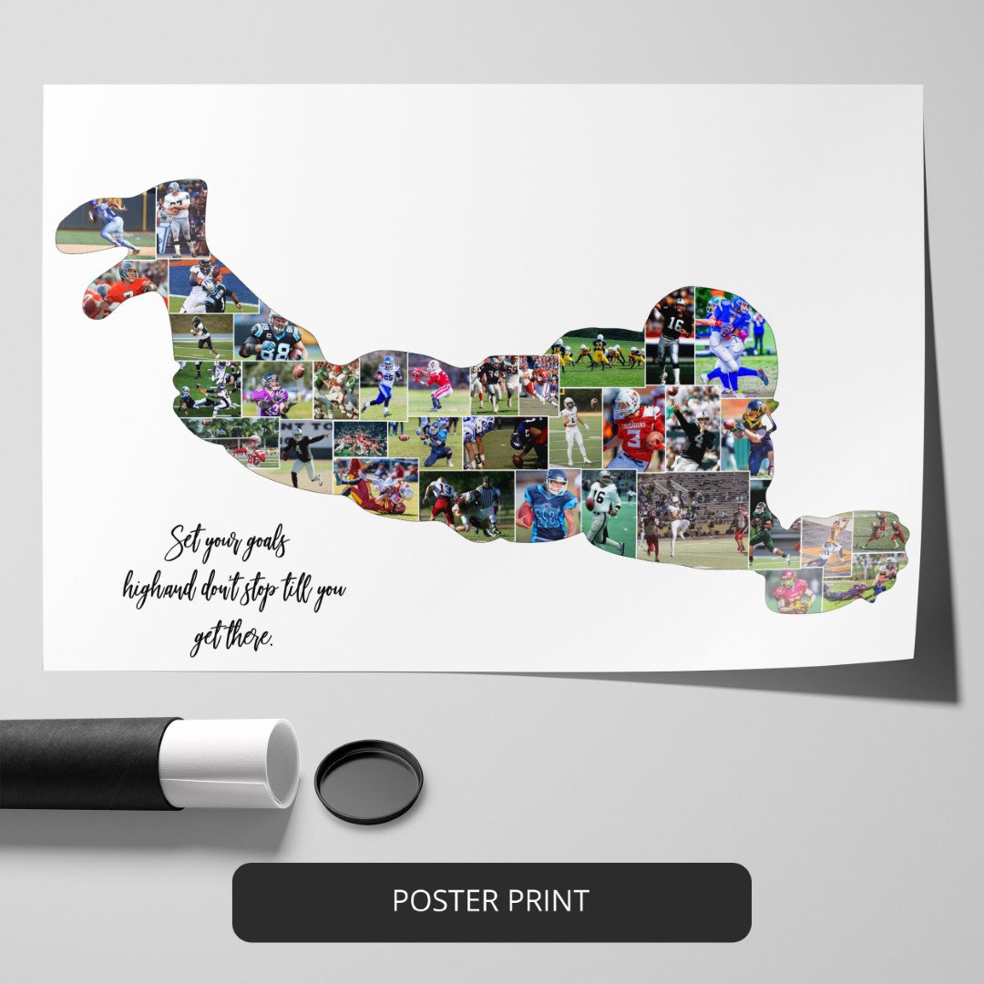 Eye-Catching Rugby Gift: Personalized Rugby-Themed Photo Collage