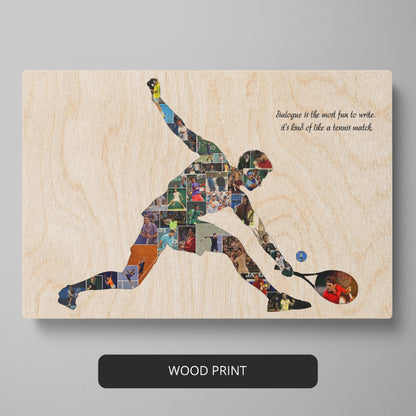 Tennis Gift Ideas for Him - Personalized Tennis Collage for Tennis Enthusiasts
