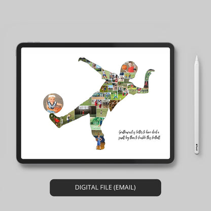 Football Wall Decor: Customizable Photo Collage for Sports Enthusiasts