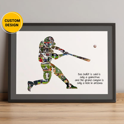 Personalized Baseball Photo Collage - Unique Baseball Coach Thank You Gift